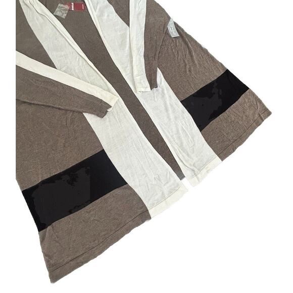 Avenue VIP Knits Open Front Long Sleeve Cardigan Sweater Women’s 18/20 Tan NWT - Picture 4 of 8